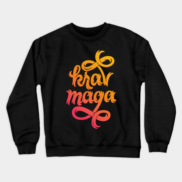 Krav Maga Jagged Colorful Script Crewneck Sweatshirt by polliadesign
